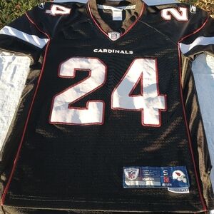 Adrian Wilson #24 Authentic Reebok Cardinals Black and Red Jersey.
